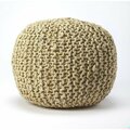 Homeroots 16 x 19 x 19 in. Cool Natural Woven Jute Pouf Ottoman 388957